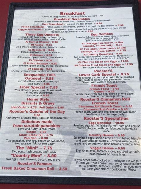 roosters restaurant menu medford oregon